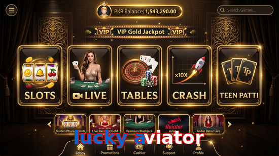 Main screen of Lucky Aviator casino page for PK players